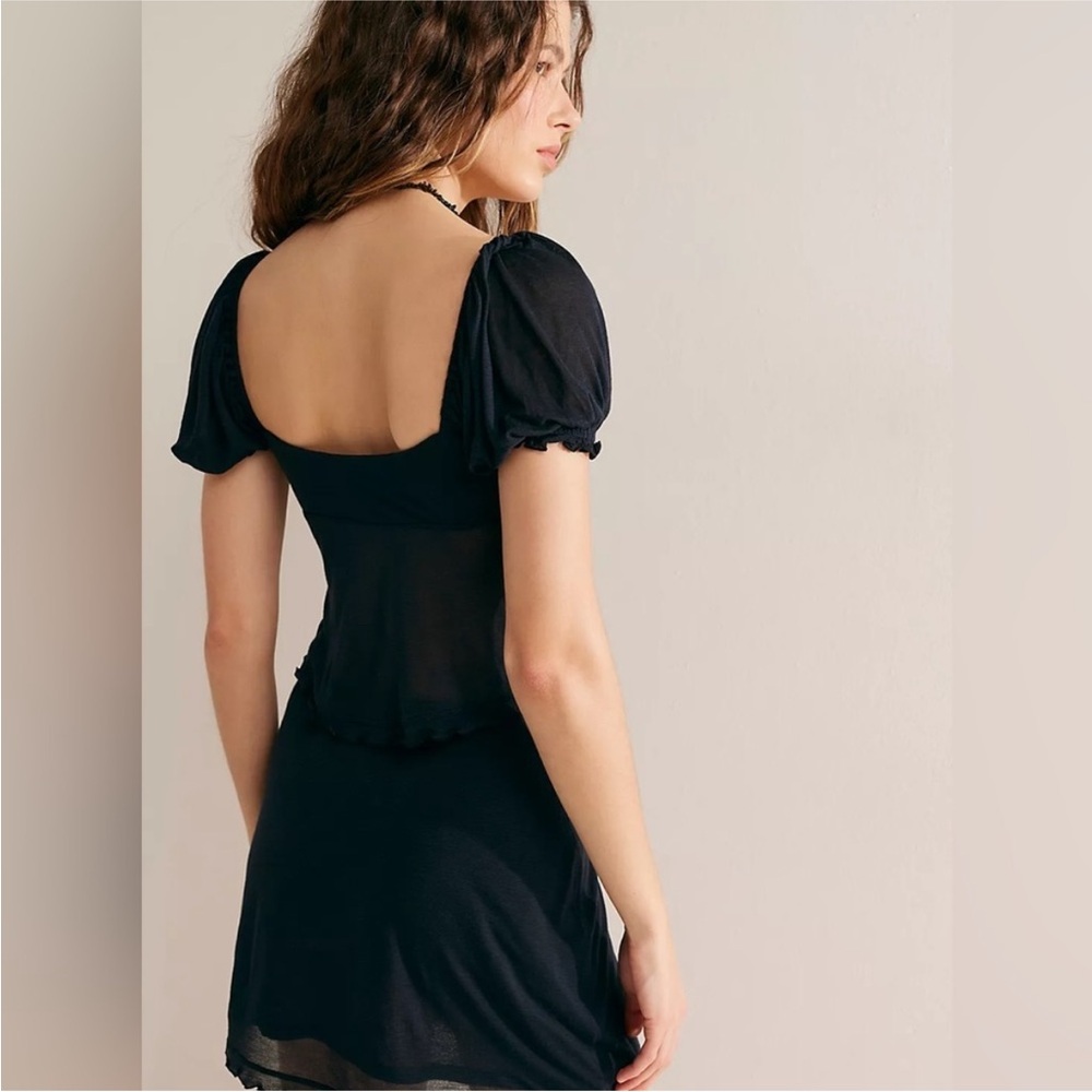 🔥NWTS-$100 Stunning SET! FREE PEOPLE Avida Top & Skirt Boudoir Inspired Black XL - Picture 4 of 8